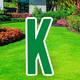 Festive Green Letter (K) Corrugated Plastic Yard Sign, 30in